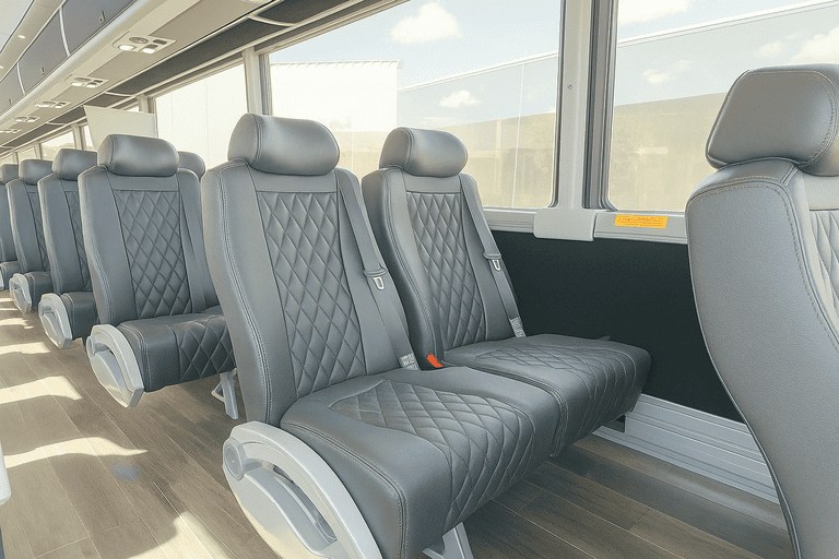 interior of Georgetown Coach Bus Service charter bus